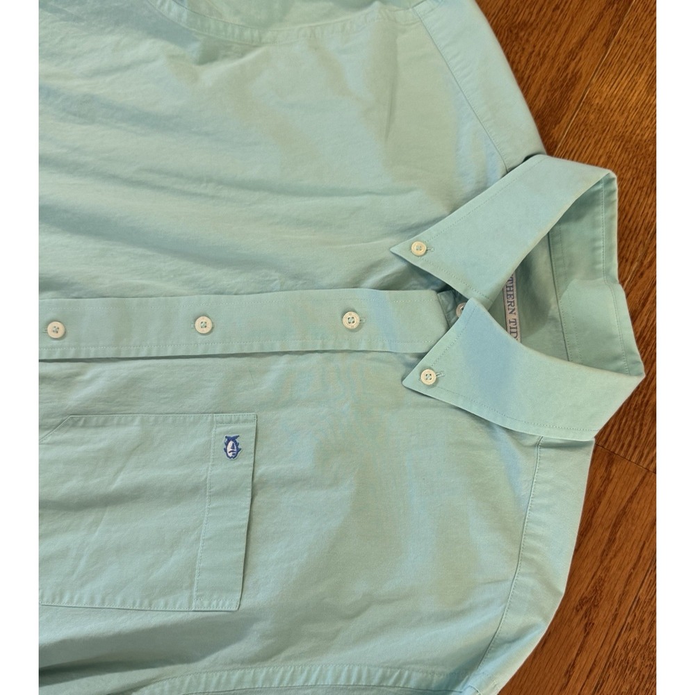 Southern Tide Mens Classic Fit Long Sleeve Button Down Shirt Seafoam Green M